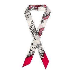 Gucci Gg Silk Neckbow, White